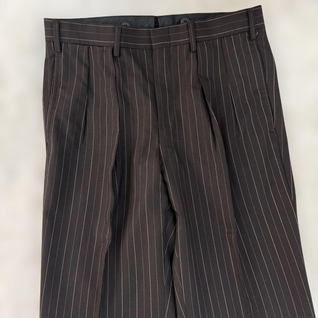 美品　ポロバイラルフローレン　セットアップ　段返り　スーツ　ストライプ　ブラウン