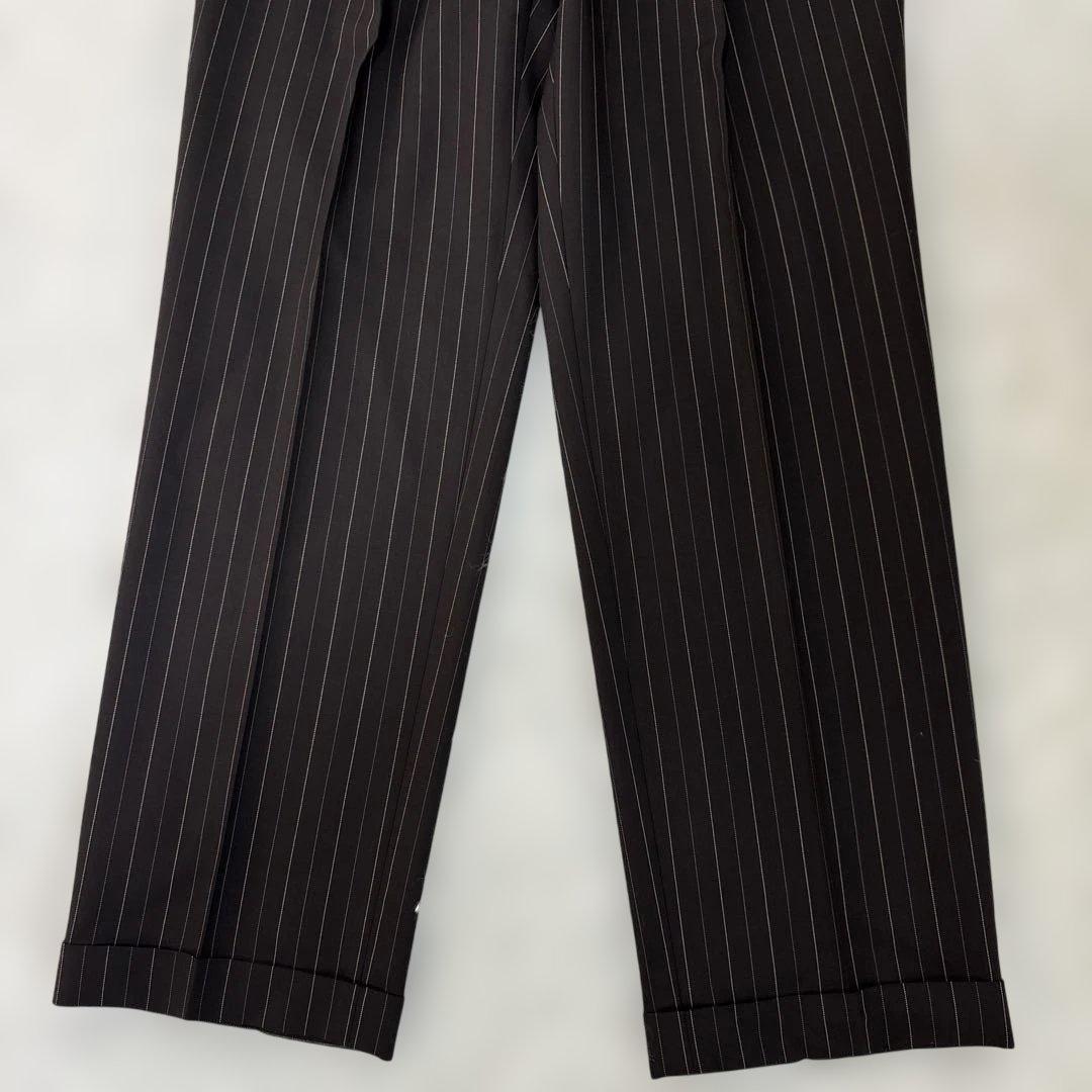 美品　ポロバイラルフローレン　セットアップ　段返り　スーツ　ストライプ　ブラウン