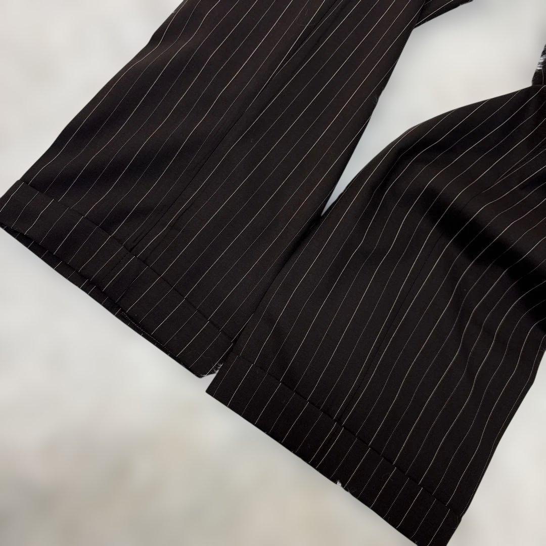 美品　ポロバイラルフローレン　セットアップ　段返り　スーツ　ストライプ　ブラウン