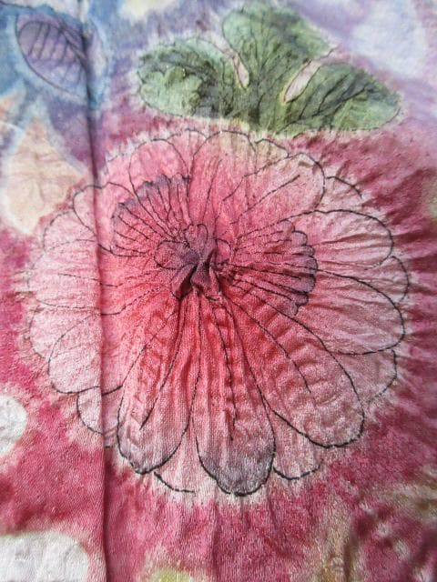 未着用に近い！辻が花＊落款付き＊総柄＊ラグジュアリー＊訪問着＊１６２ｃｍ＊裄６７