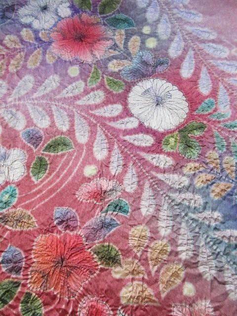 未着用に近い！辻が花＊落款付き＊総柄＊ラグジュアリー＊訪問着＊１６２ｃｍ＊裄６７