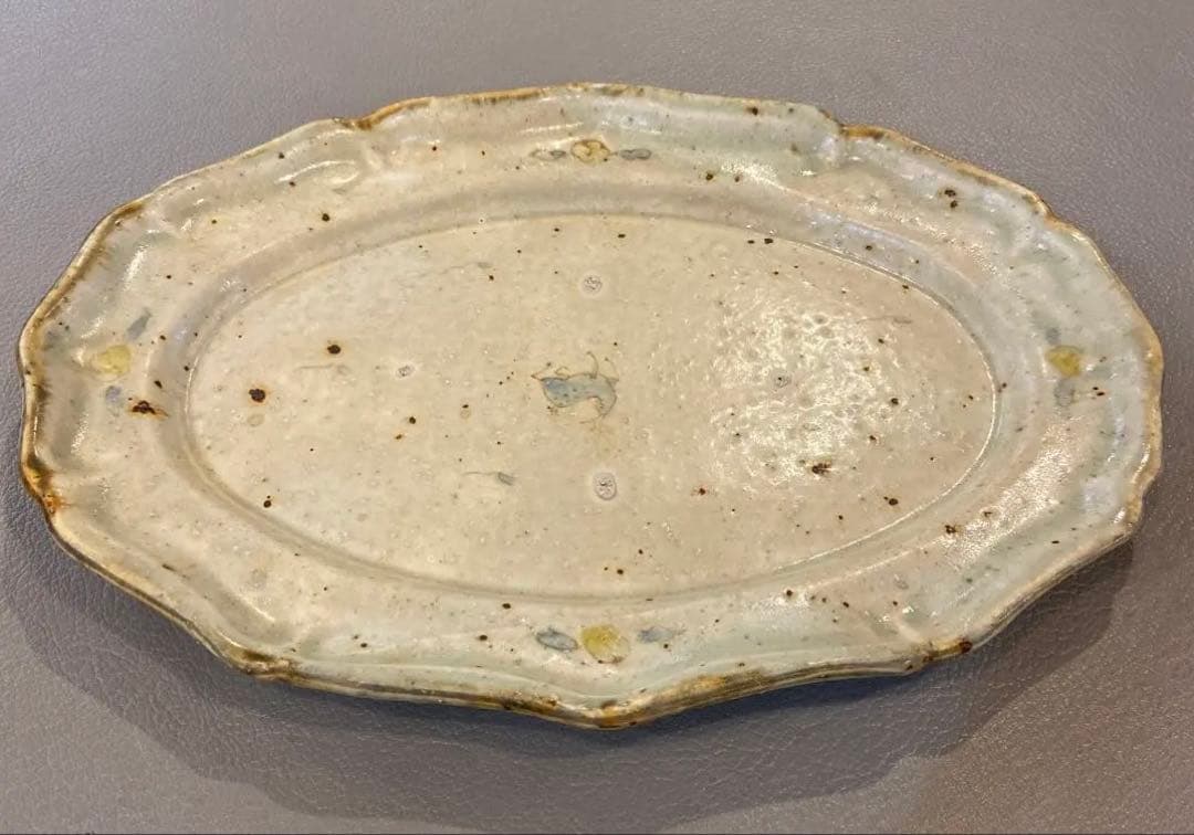 【新品未使用】コウホ窯　市野吉記　オーバル皿　安南手　楕円皿