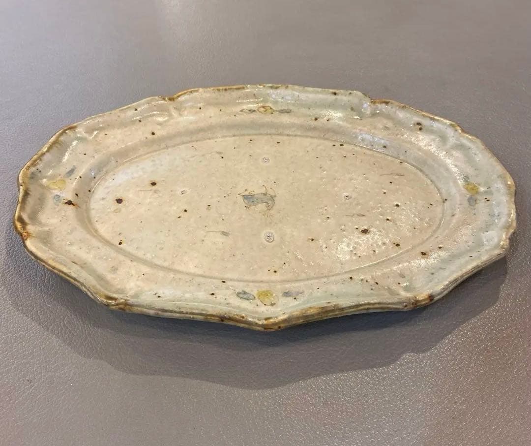 【新品未使用】コウホ窯　市野吉記　オーバル皿　安南手　楕円皿