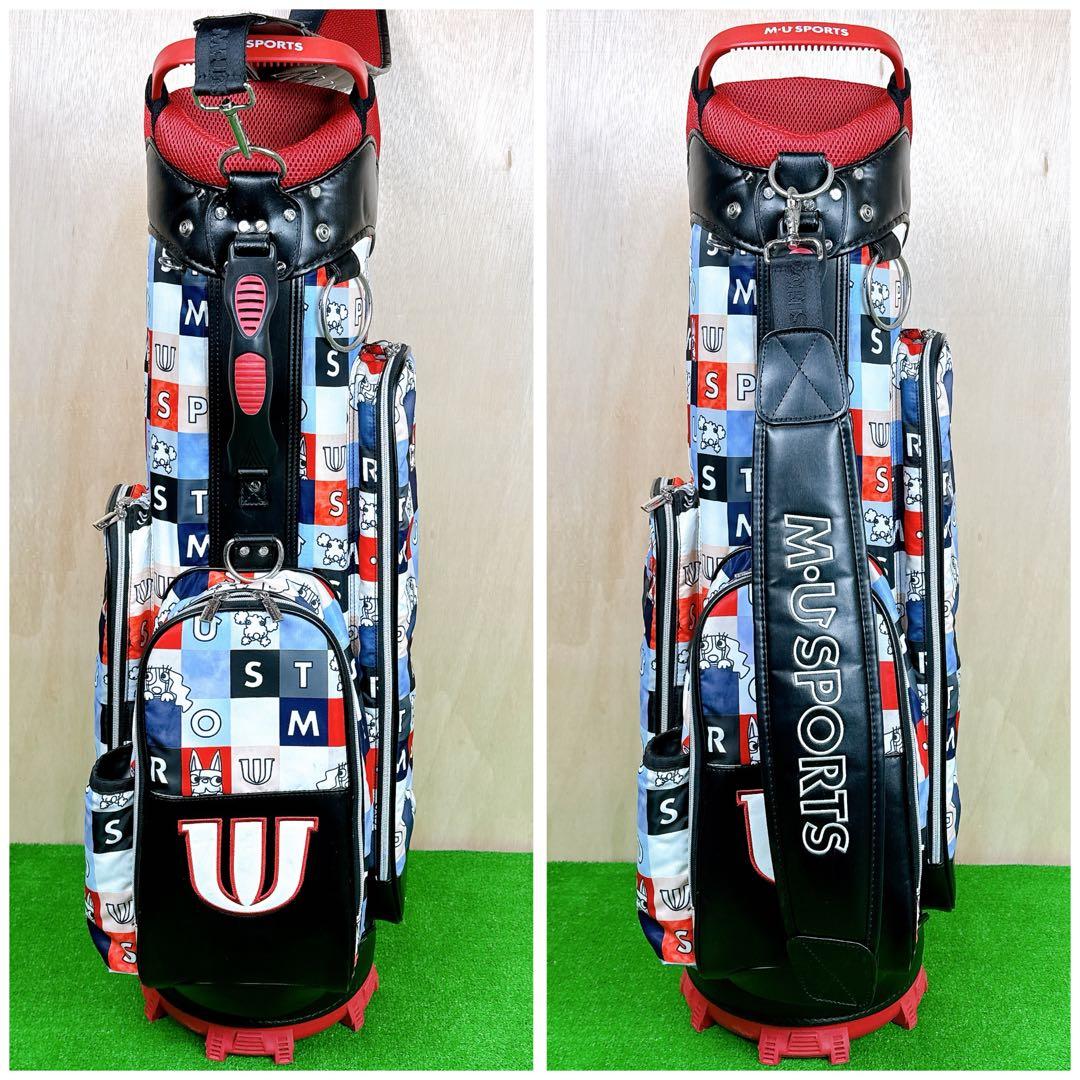 M・U SPORTS MUスポーツ キャディバッグ レディース ポーチ付き 総柄