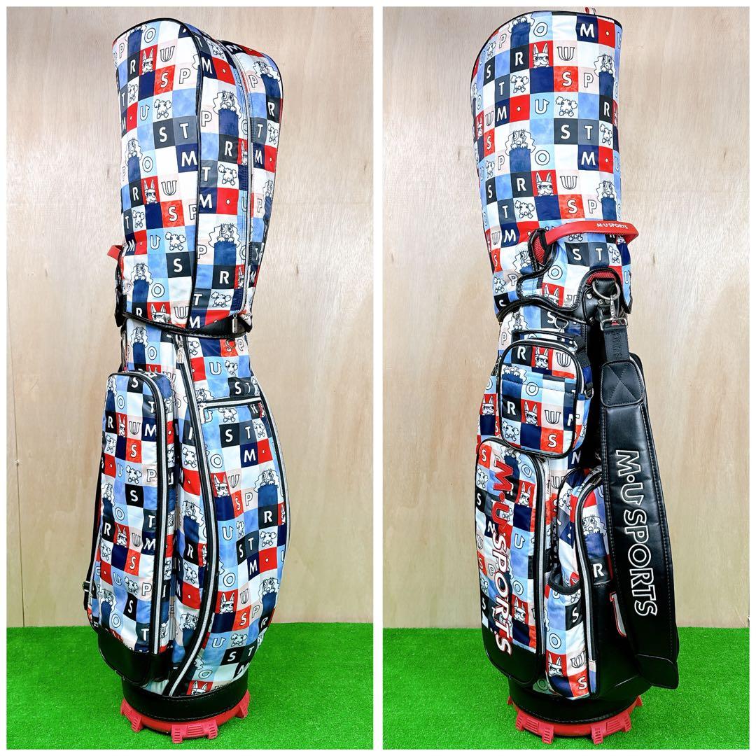 M・U SPORTS MUスポーツ キャディバッグ レディース ポーチ付き 総柄