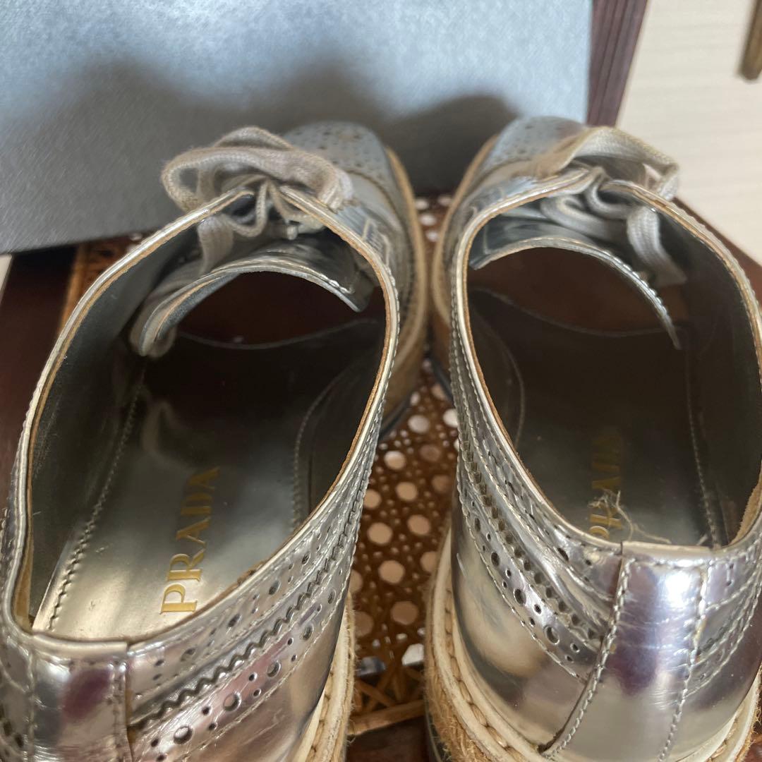 PRADA エスパドリーユスタイル シルバー