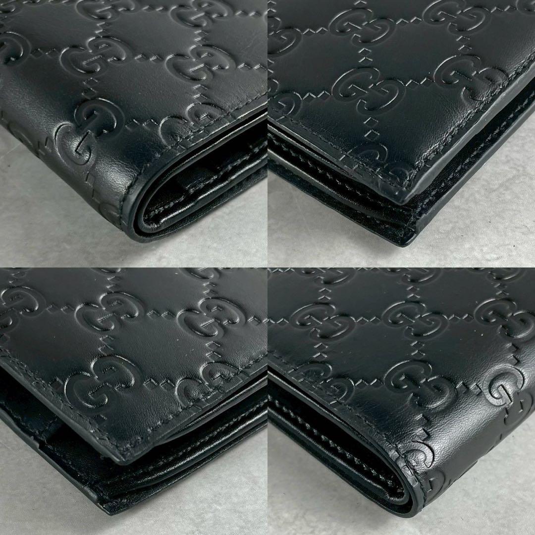 【未使用級】GUCCI グッチ シマ 二つ折り財布 ブラック
