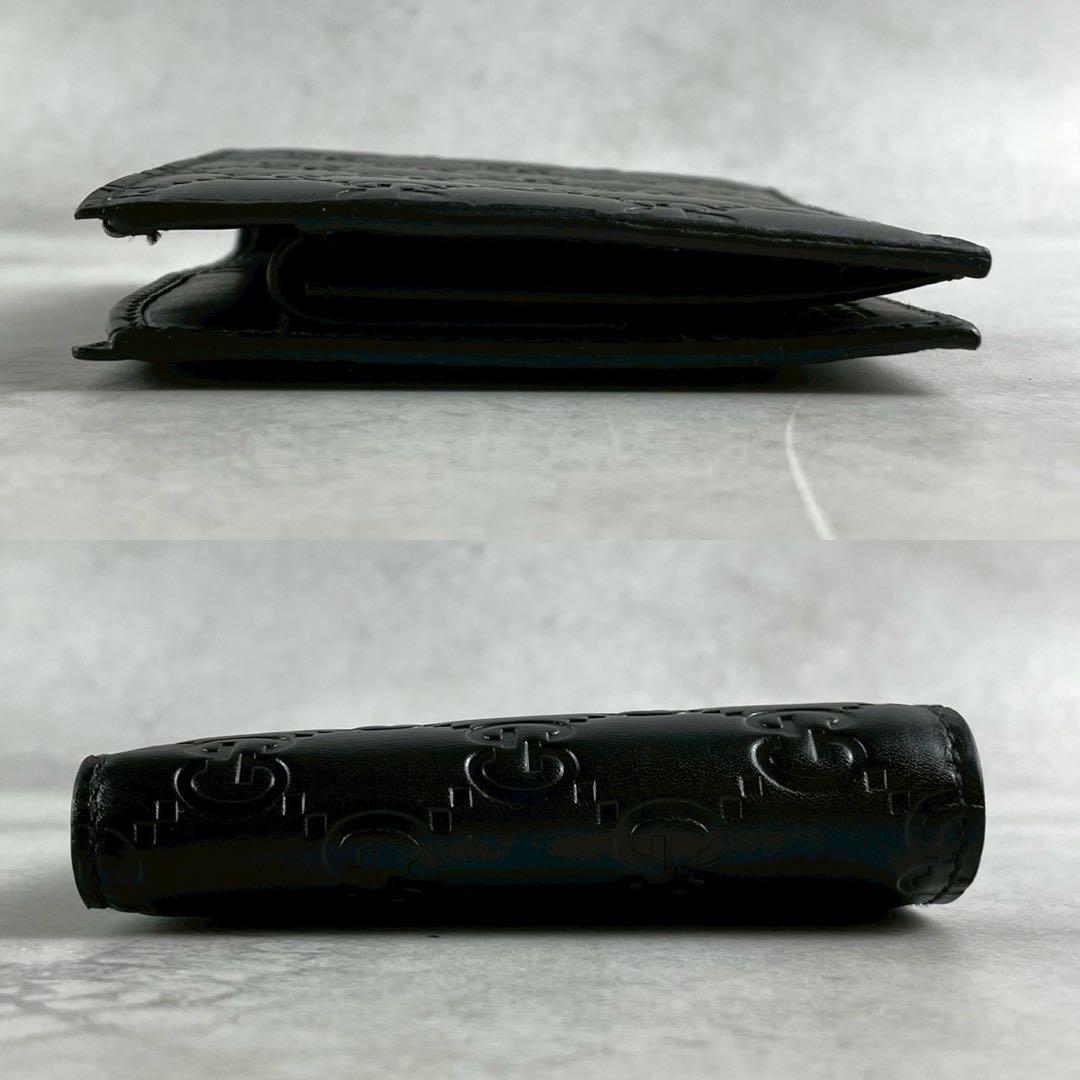 【未使用級】GUCCI グッチ シマ 二つ折り財布 ブラック