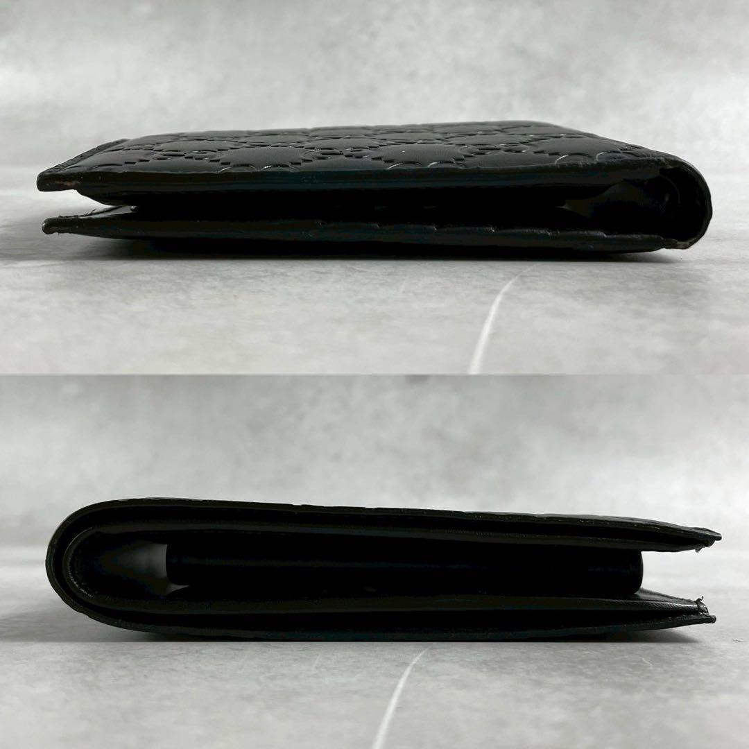 【未使用級】GUCCI グッチ シマ 二つ折り財布 ブラック