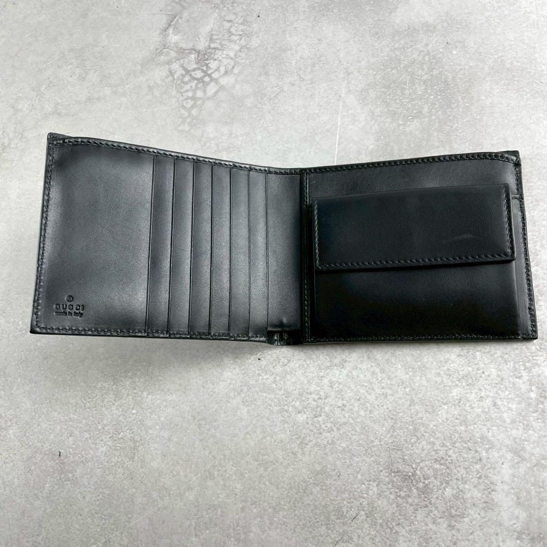 【未使用級】GUCCI グッチ シマ 二つ折り財布 ブラック