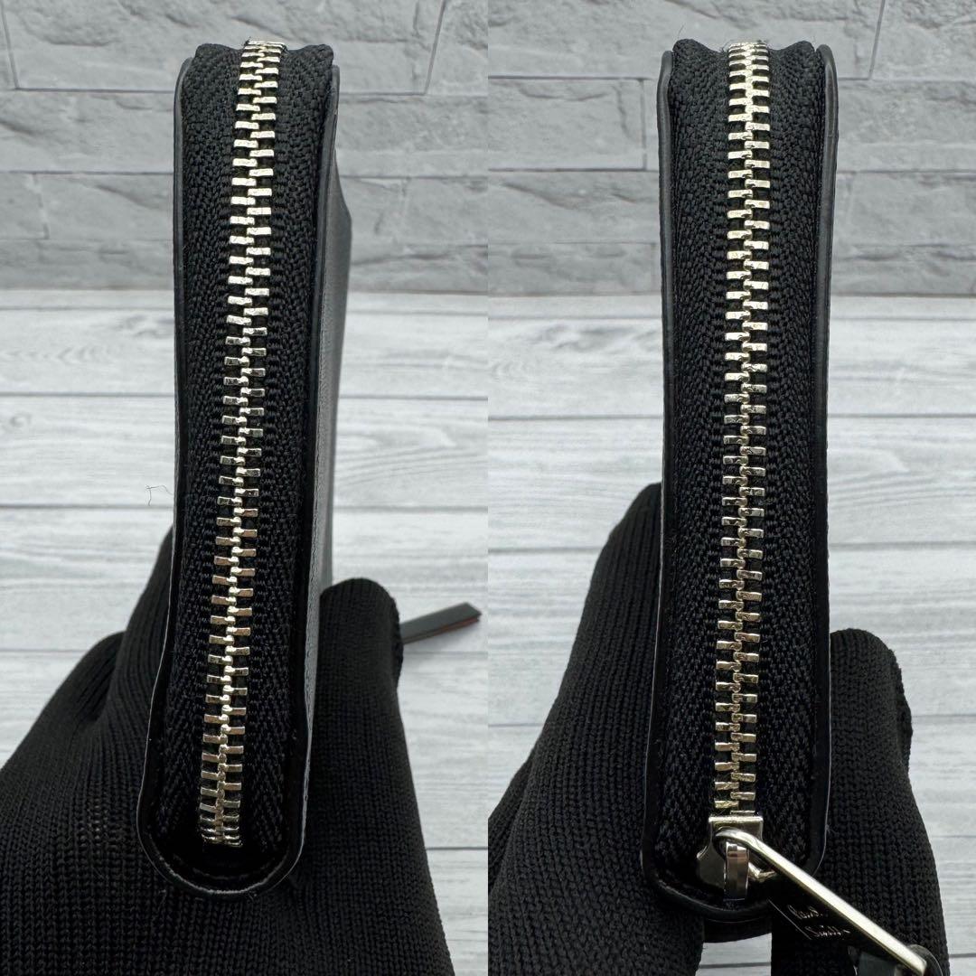 【極美品】ポールスミス バイカラー ラウンドファスナー　長財布 　ブラック