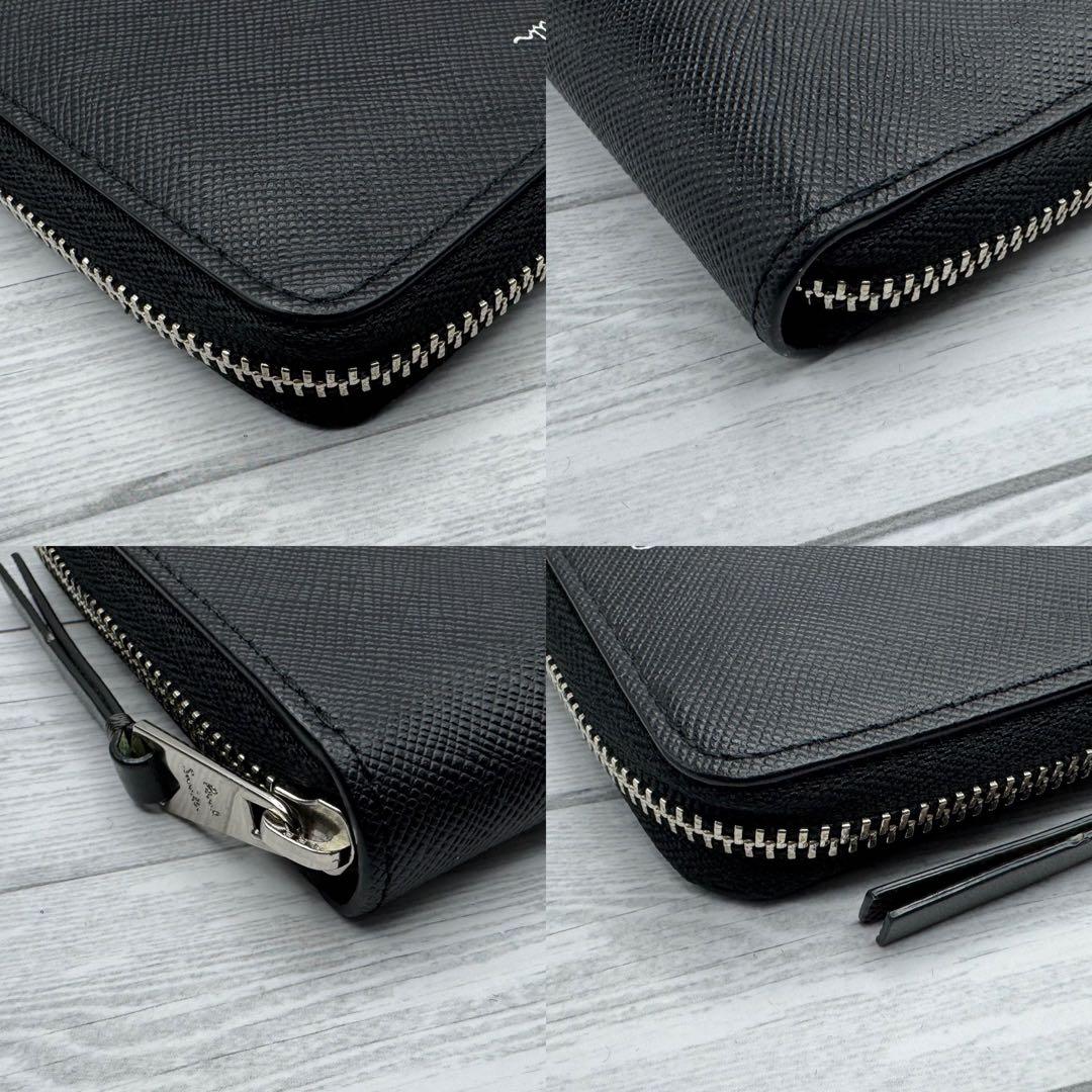 【極美品】ポールスミス バイカラー ラウンドファスナー　長財布 　ブラック