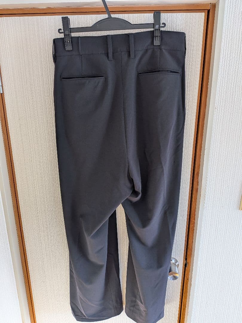 MBハイエンド尾州ウールハイウエストワイドスラックス　ブラック　Mサイズ