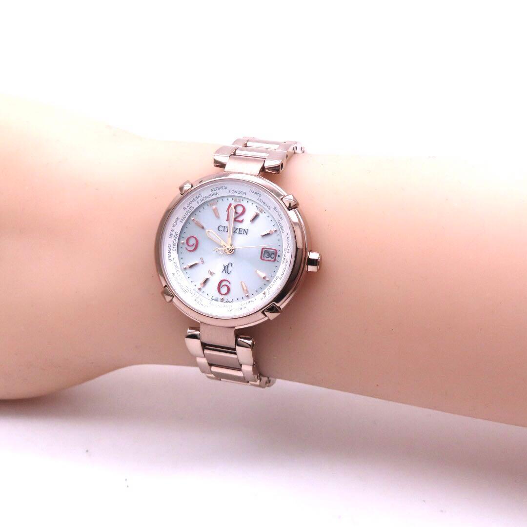 美品 EC1047 57A クロスシー 電波ソーラー シチズン 時計 ティタニア