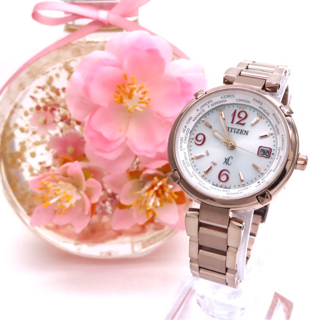 美品 EC1047 57A クロスシー 電波ソーラー シチズン 時計 ティタニア