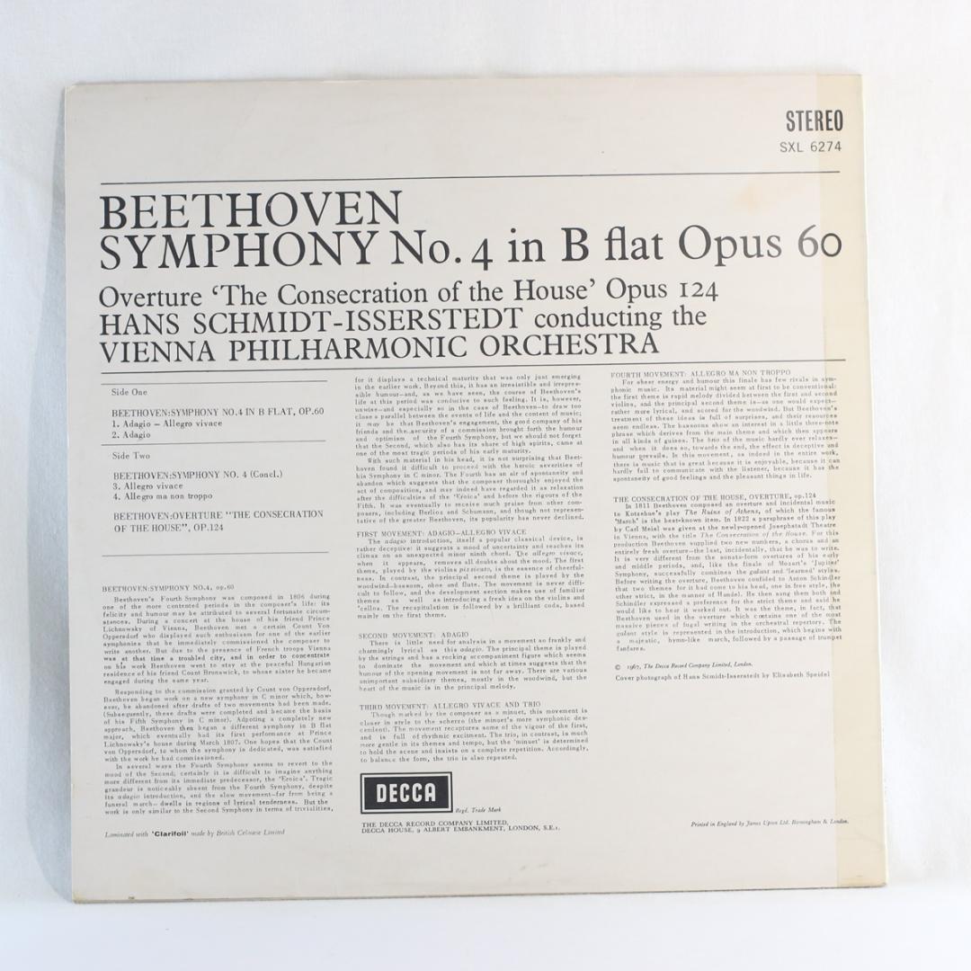 英LP Hans Schmidt Beethoven Symphony No.4