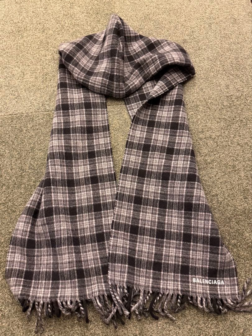 BALENCIAGA フーデッド スカーフ グレー マフラー