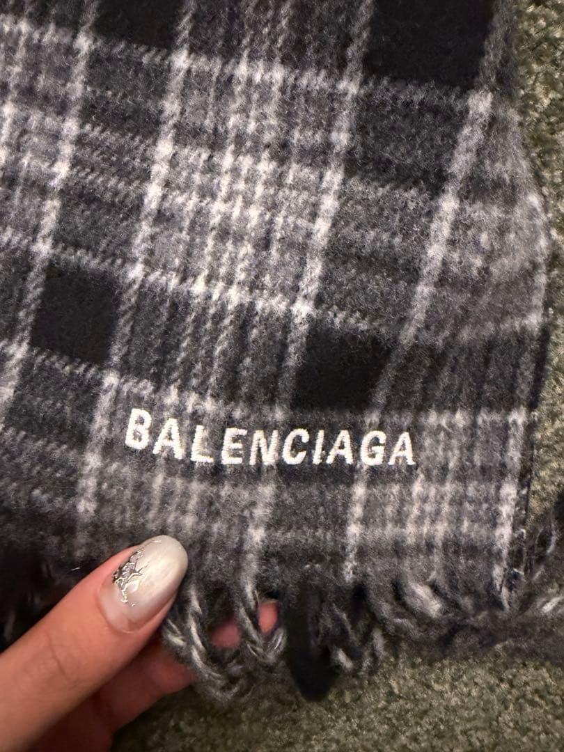 BALENCIAGA フーデッド スカーフ グレー マフラー