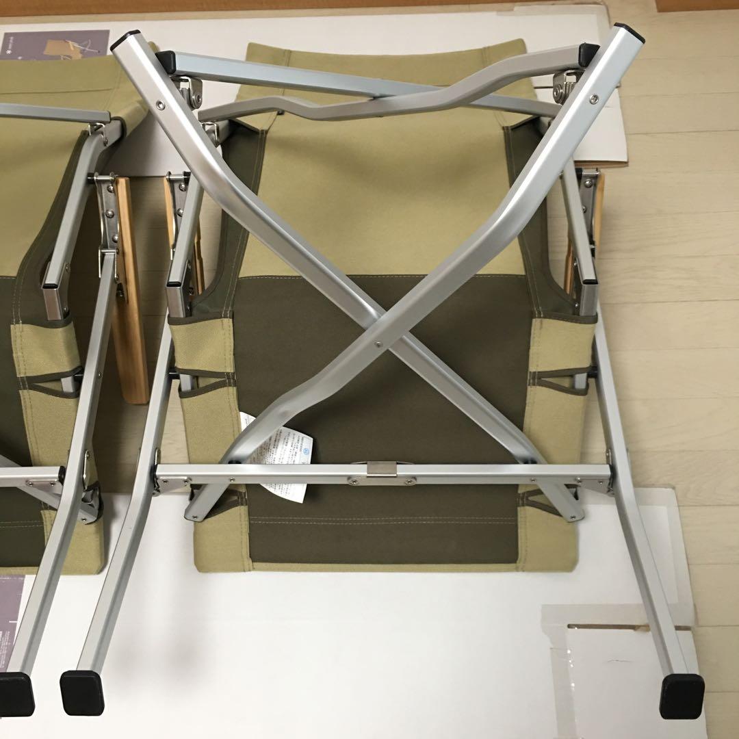 【室内利用のみ・ケース未使用】スノーピーク ローチェア30 カーキ 2脚セット