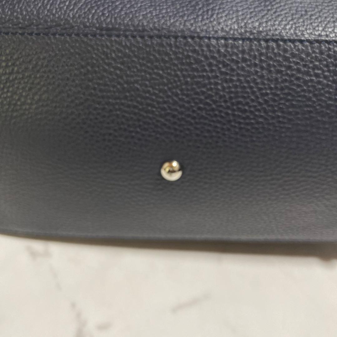 ✨未使用に近い✨ zanellato レザーサッチェルバッグ　スタッズ　ネイビー