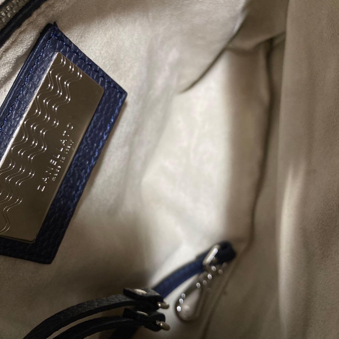 ✨未使用に近い✨ zanellato レザーサッチェルバッグ　スタッズ　ネイビー