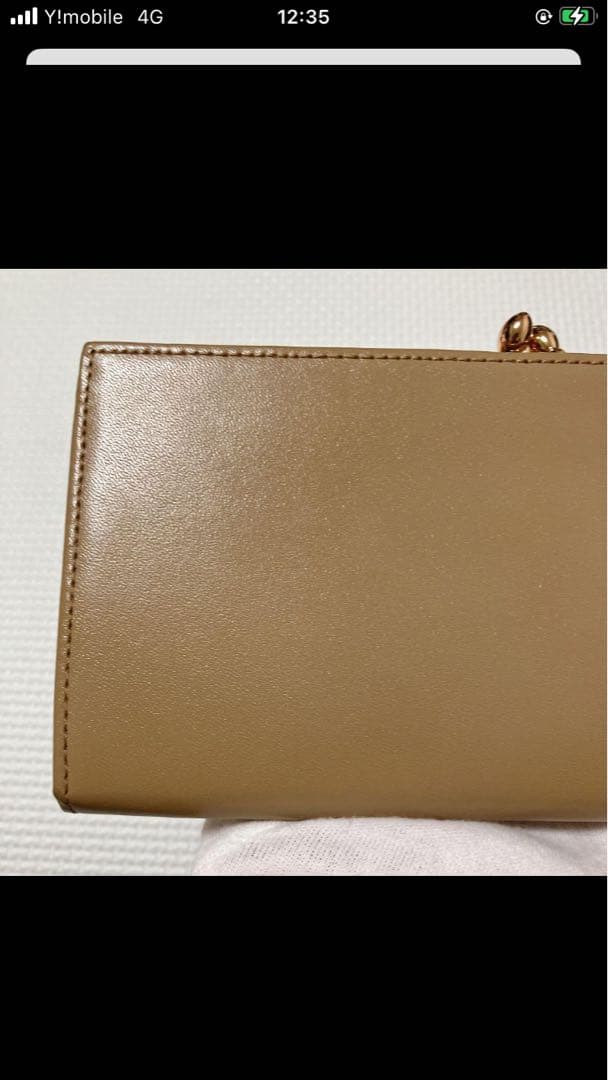 未使用　Kitamura レザーがま口長財布　レター型　モカ　「K」ロゴ　K2