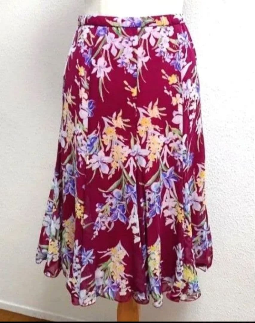 SALE☆チャコット　社交ダンス スカート　M 花柄 フレア　定価29700円