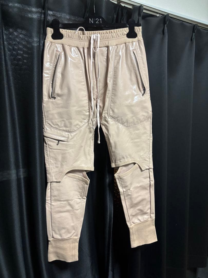 JULIUS ユリウス コーティングパンツ レザーライク アーカイブ モード