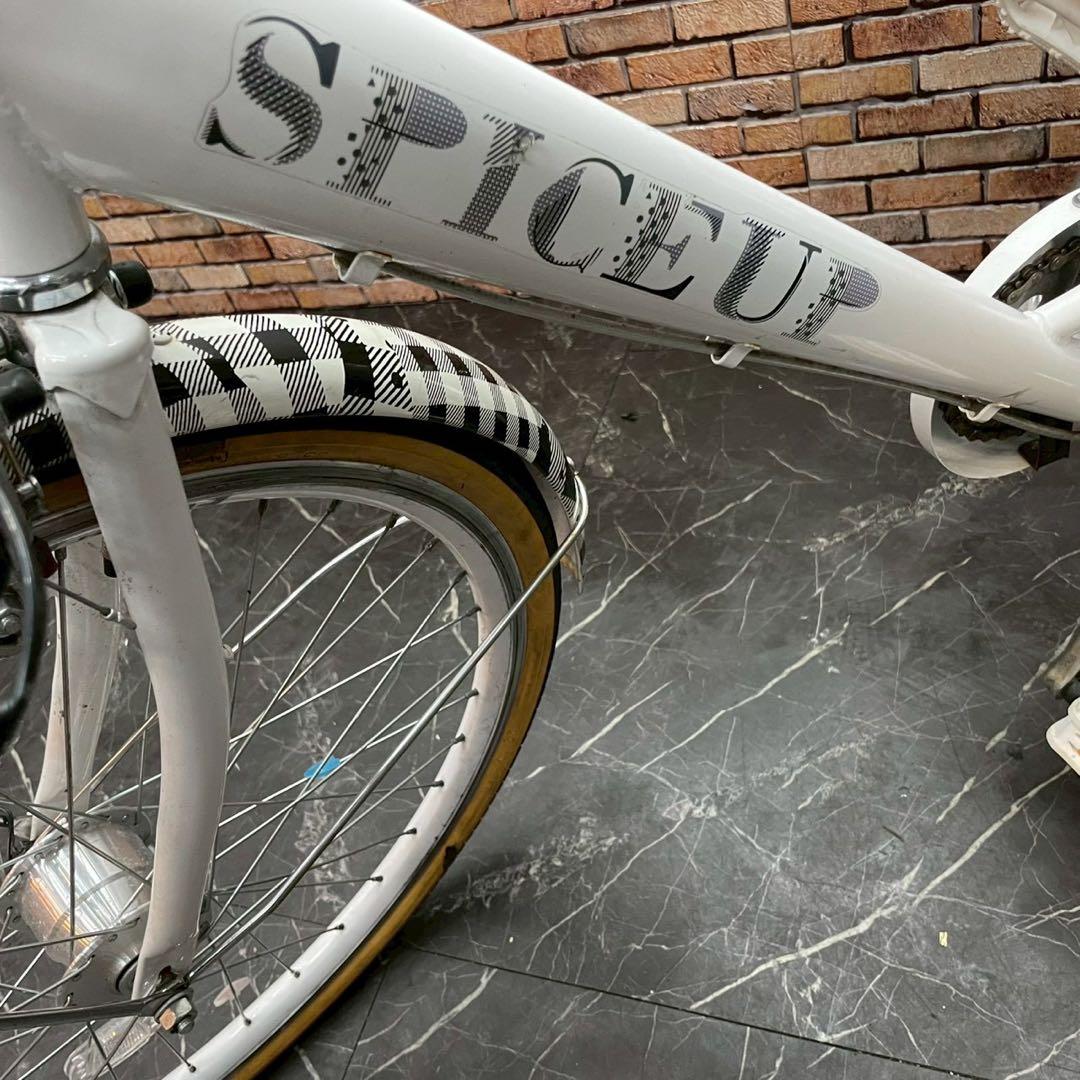 【72】子供用自転車 子供車 SPICEUP ホワイト 22インチ シングル