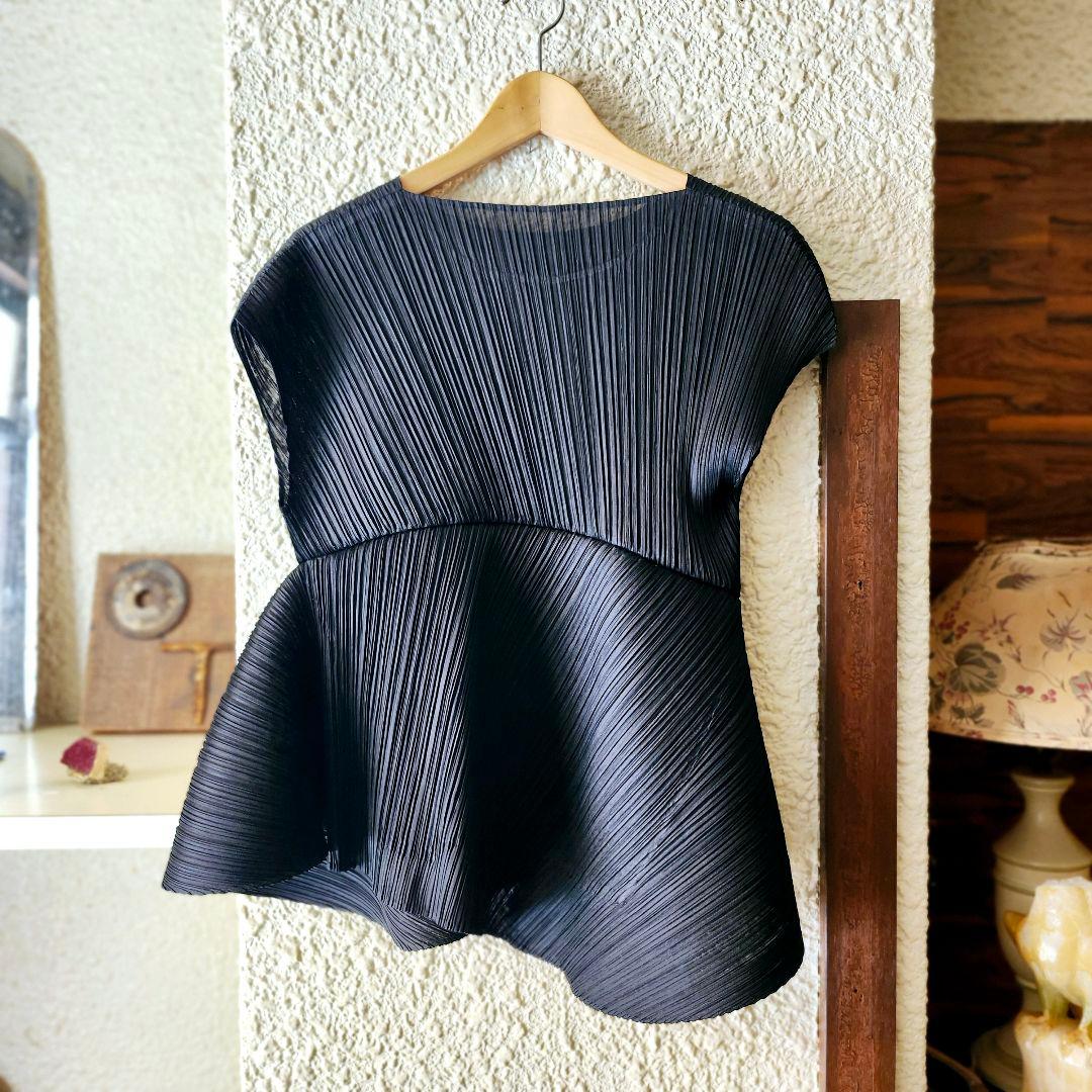 レディース3 プリーツプリーズ イッセイミヤケ チュニック カットソー 変形 黒