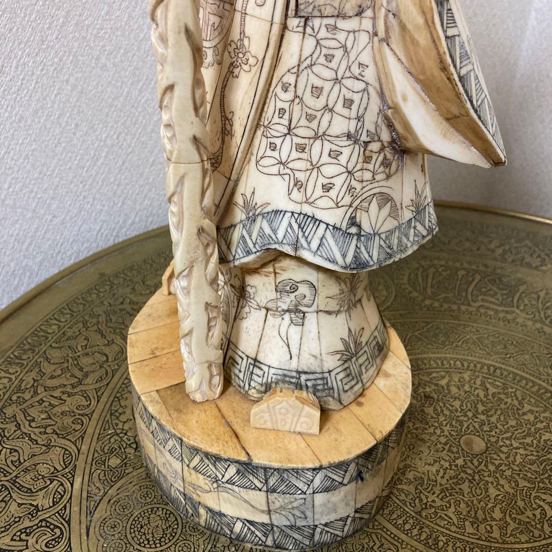 天然素材　老人置物　珍品〈検 寿老人　福禄寿　仙人　精密細工彫　七福神　縁起物