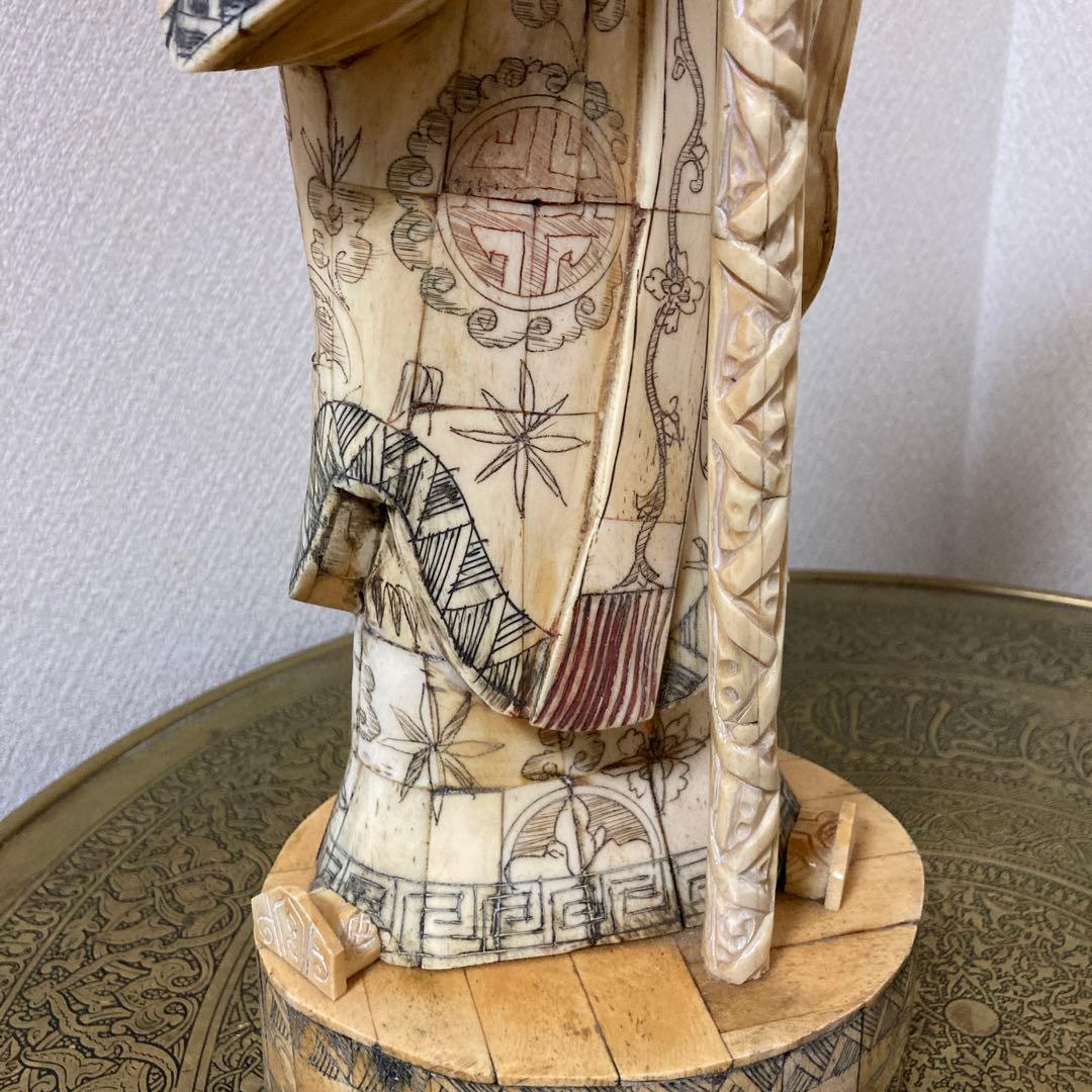 天然素材　老人置物　珍品〈検 寿老人　福禄寿　仙人　精密細工彫　七福神　縁起物