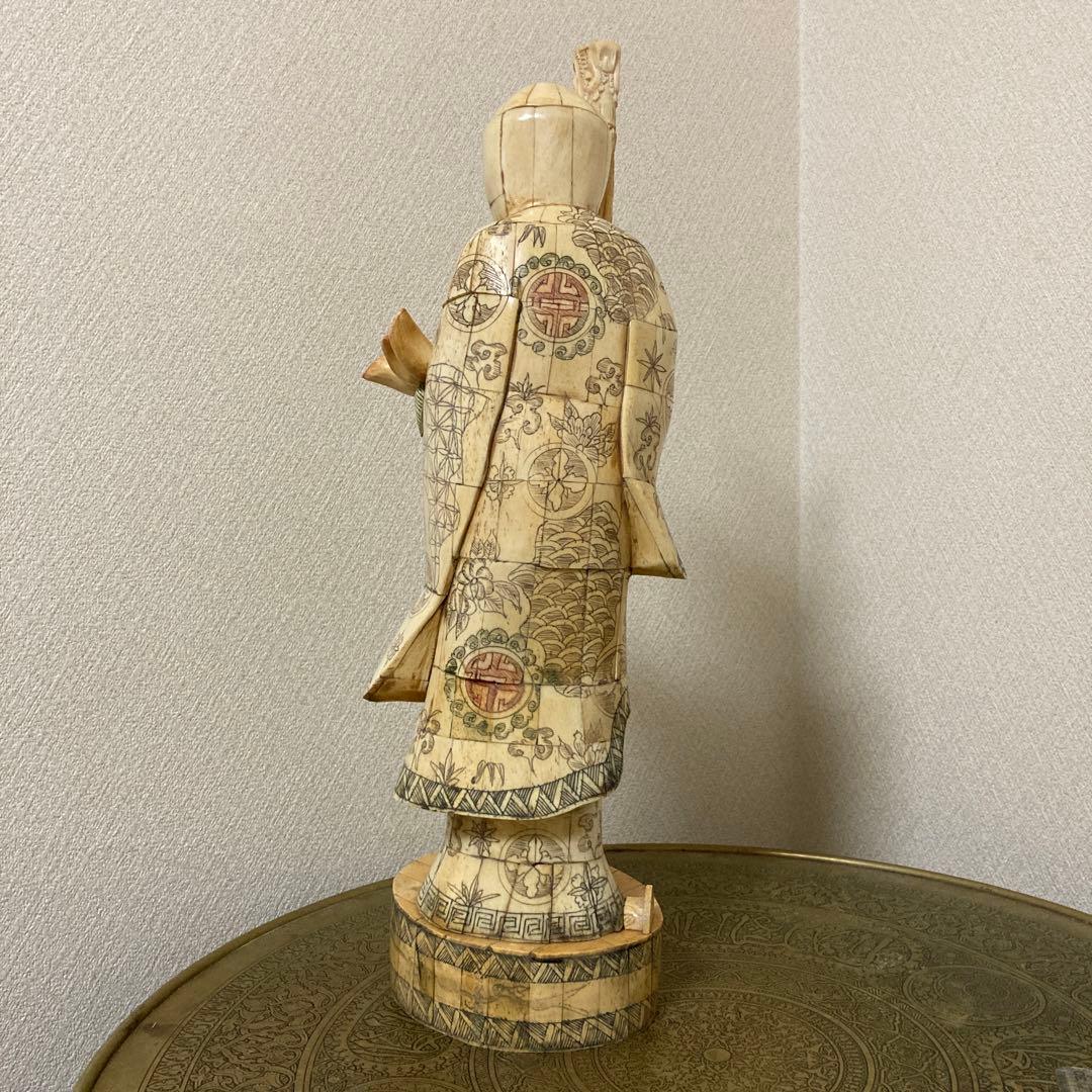 天然素材　老人置物　珍品〈検 寿老人　福禄寿　仙人　精密細工彫　七福神　縁起物