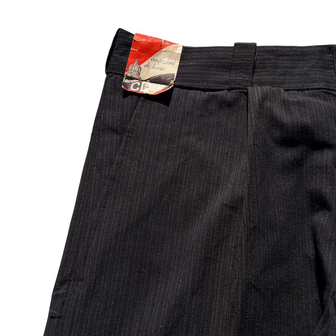 70s ヴィンテージ イタリア製 コットンパンツ デッドストック ワンタック L