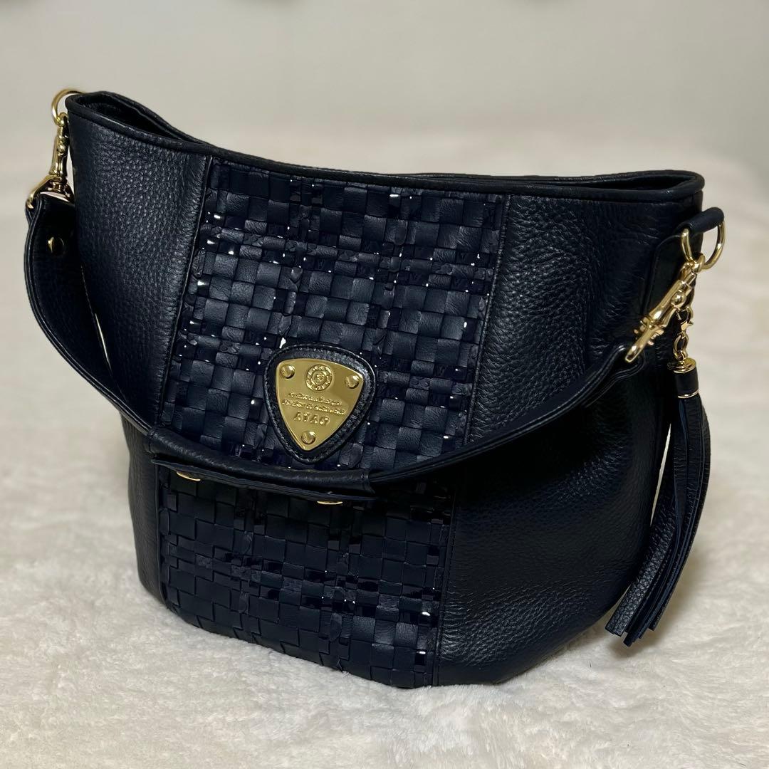 【極美品】ATAO キャンディ ルーク ショルダーバッグ ネイビー