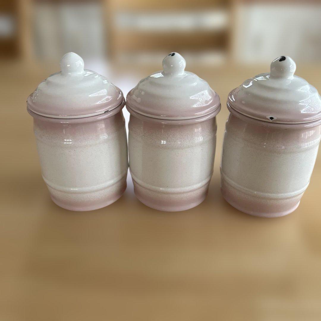imane プリンセスローズ　樽型キャニスター　3個セット