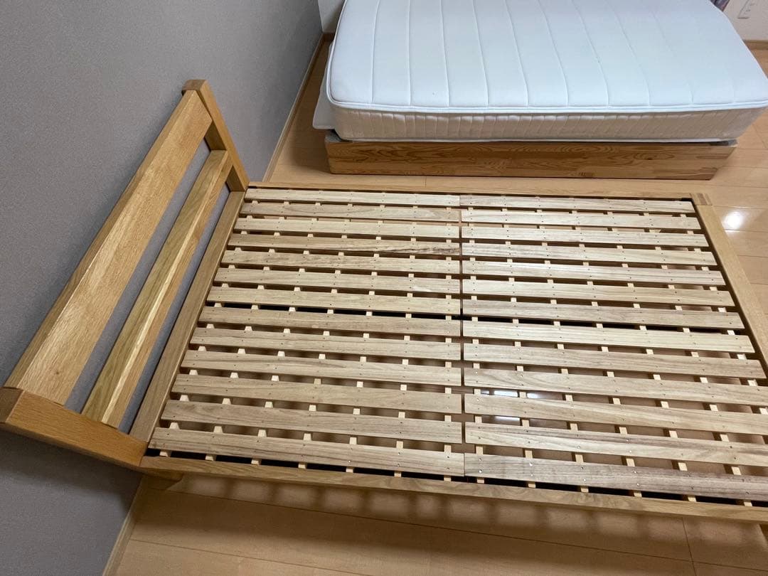 【直接引渡し限定】無印良品　木製　セミダブルベッド　フレーム、マットレス