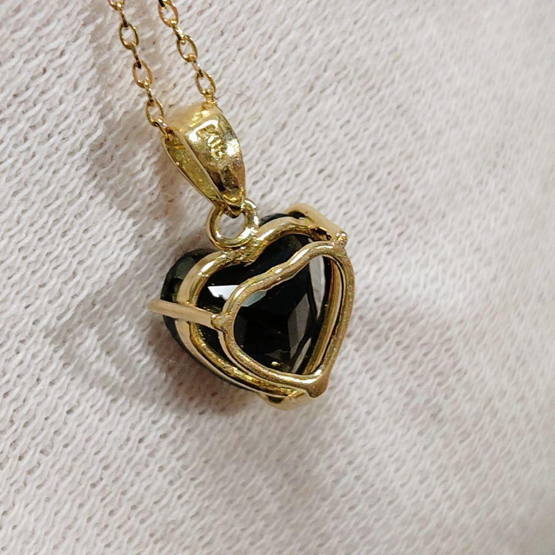 k18 モルダバイト ペンダントトップ 18金 ハート 隕石 チェーン無し