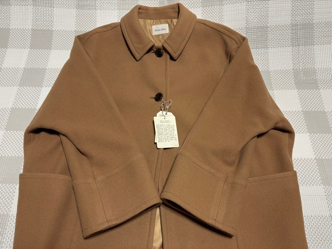 未使用 steven alanドルマンスリーブハーフコート ベージュ36