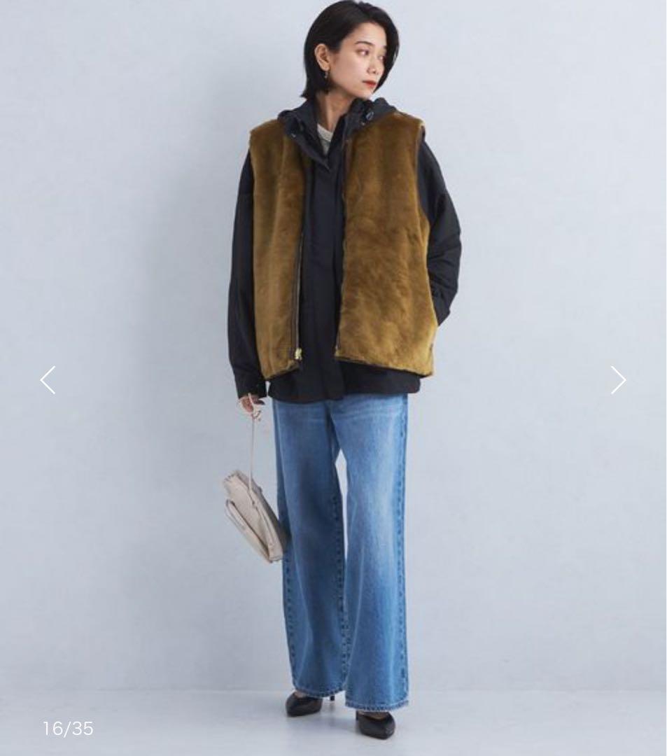 美品！別注Barbourキルティング×フェイクファー リバーシブル ベスト