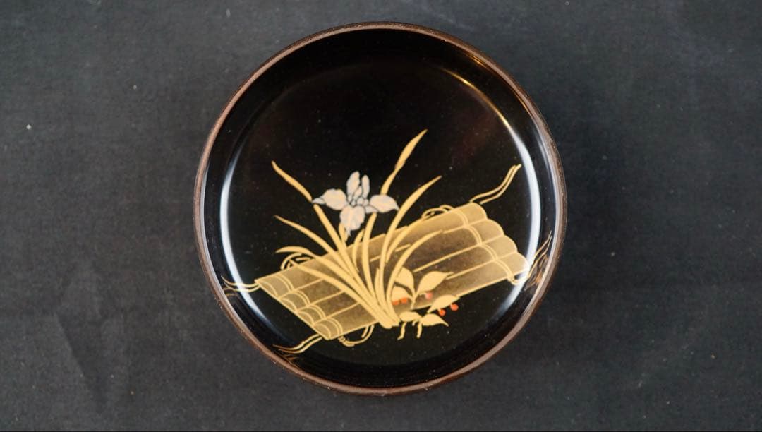 【マッシュ】杜若蒔絵　平棗　松永松寛　茶道具