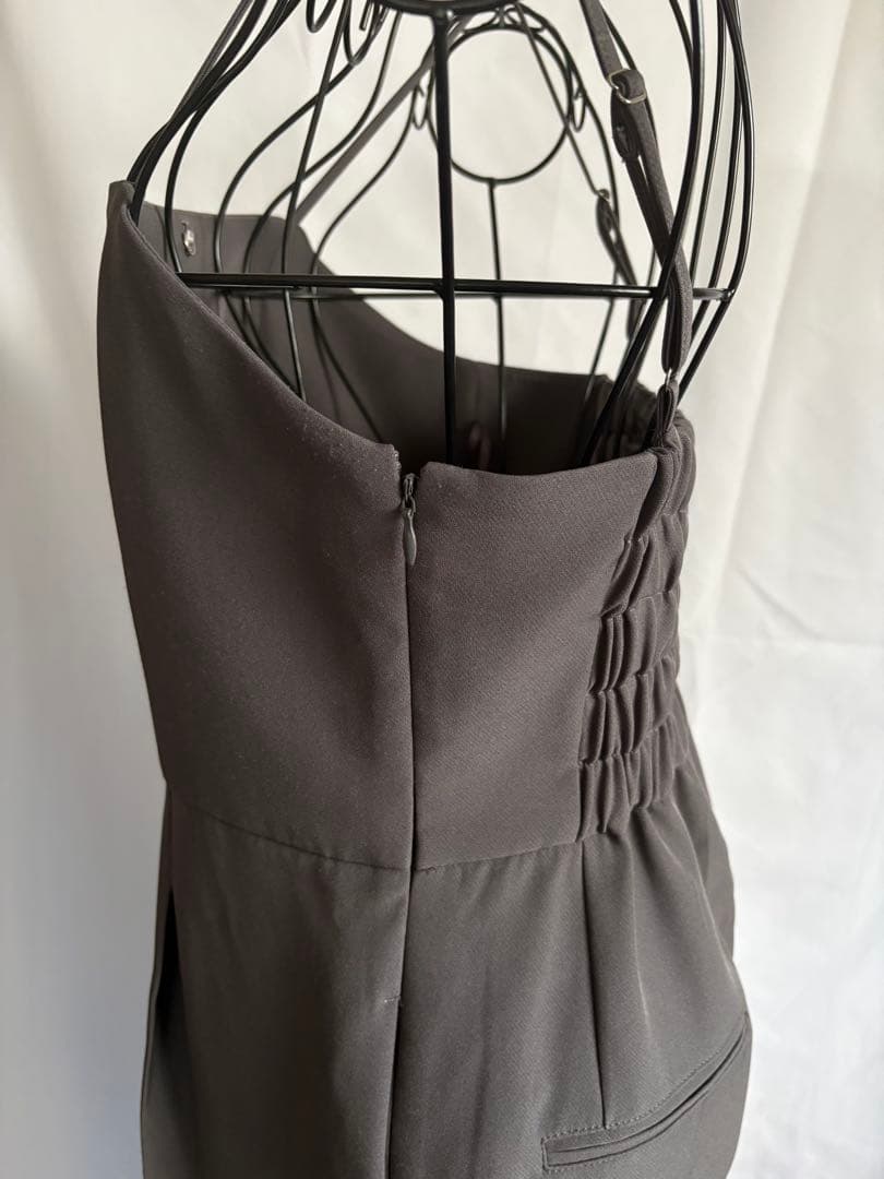 andresd ダブルクロスオールインワンドレス チャコール