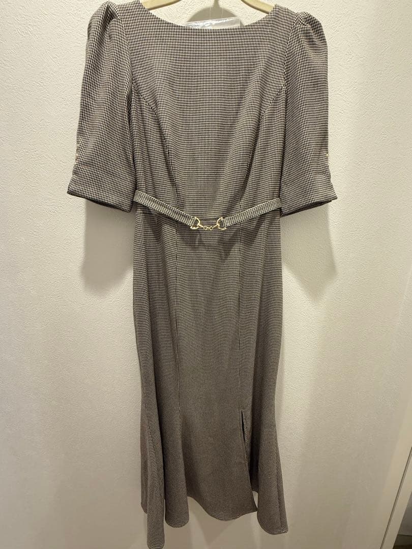 ワンピース Houndstooth Belted Mermaid Dress