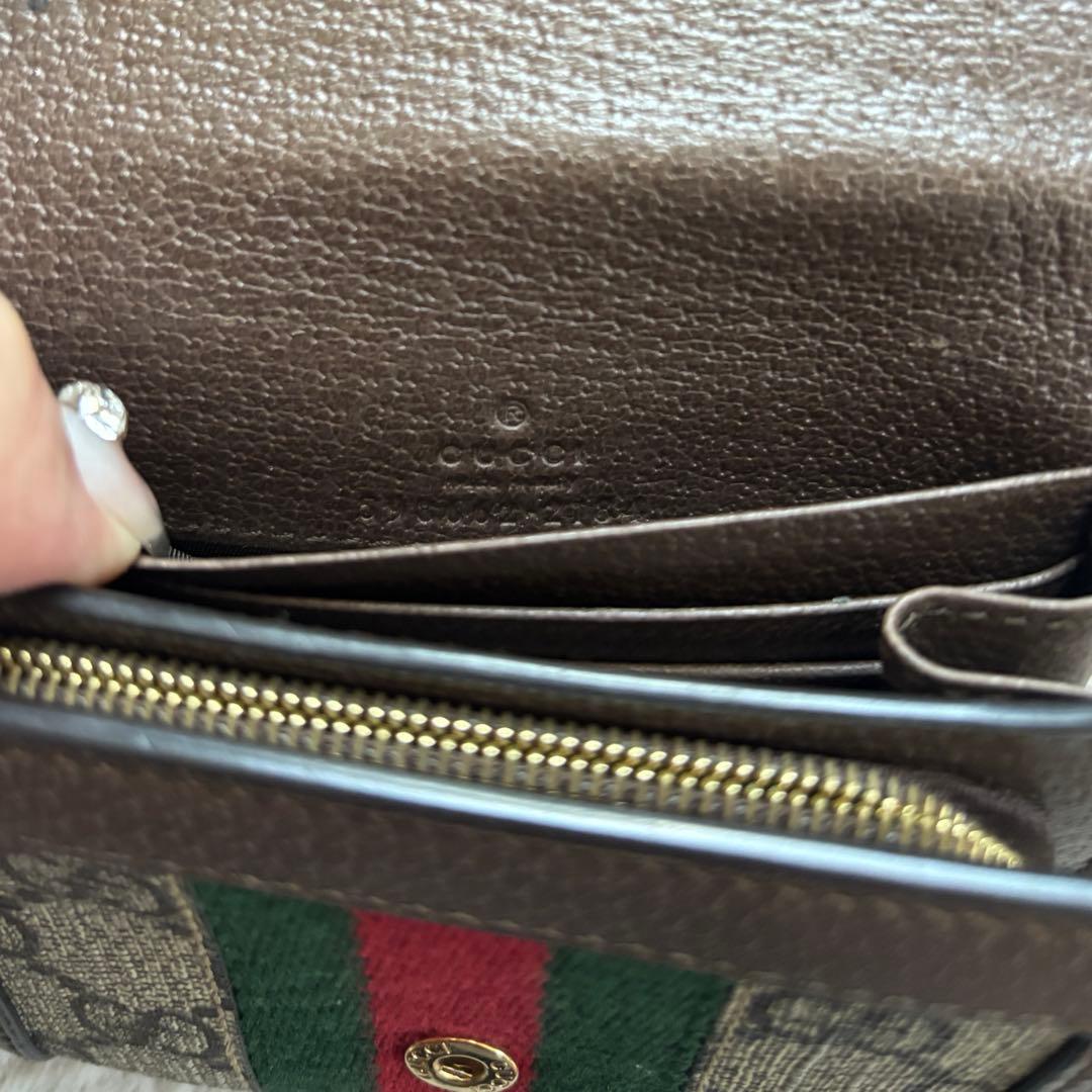 GUCCI GGキャンバス 二つ折り財布