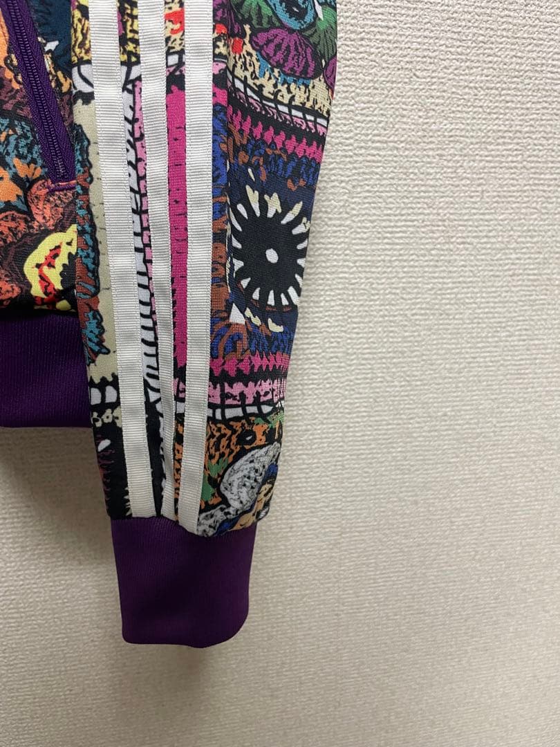 ★総柄★ アディダスオリジナルス トラックジャケット デカロゴ ジャージ 紫