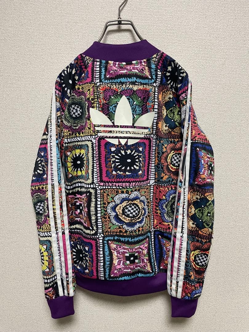 ★総柄★ アディダスオリジナルス トラックジャケット デカロゴ ジャージ 紫