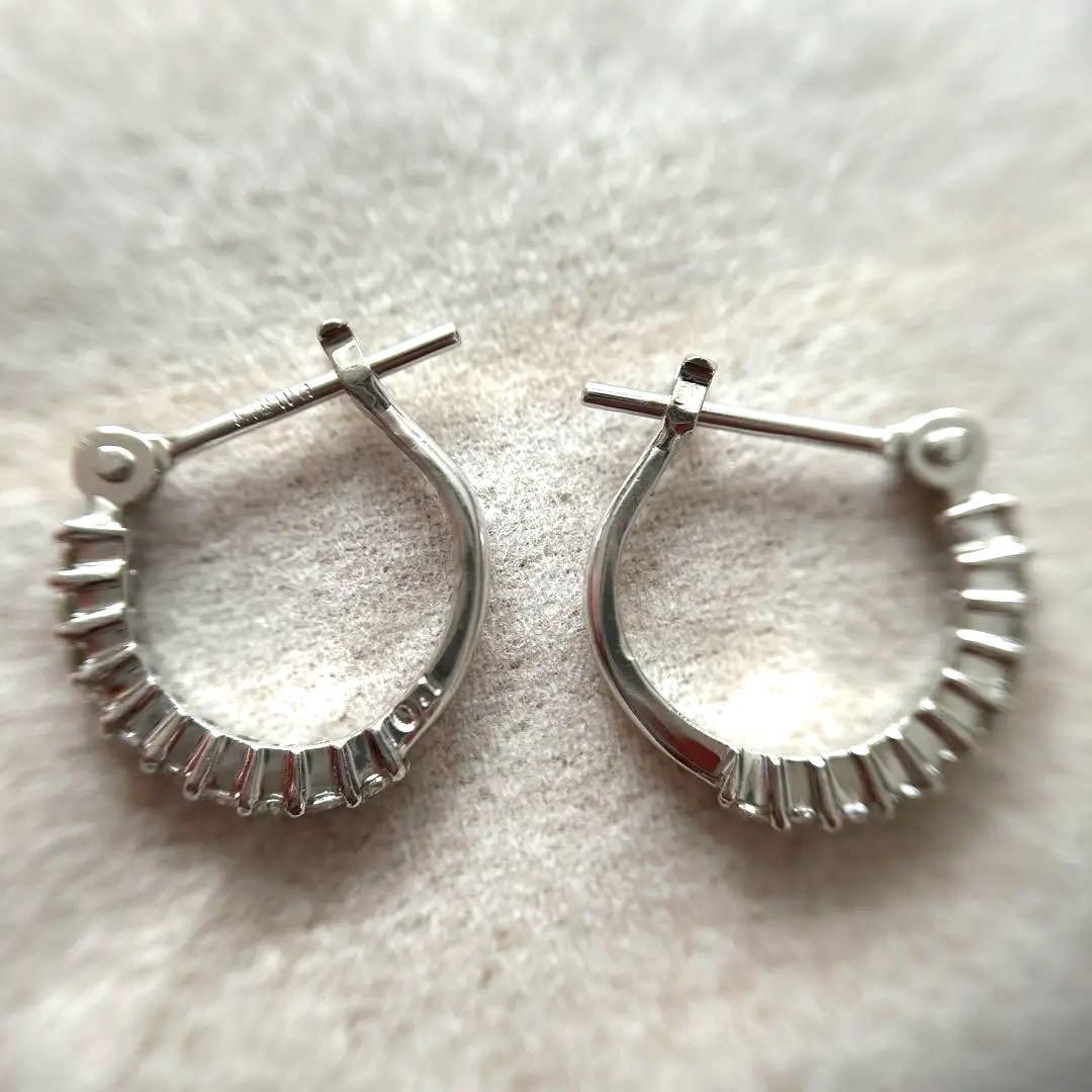 K18WG ダイヤ0.2ct フープピアス 1.07g