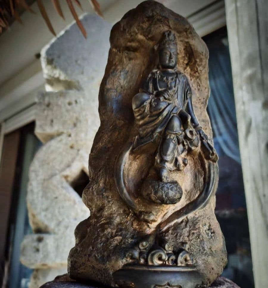 石像 石仏 持書観音仏像 祈福 学習書斎 玄関 茶道 礼仏 装飾品 工芸品