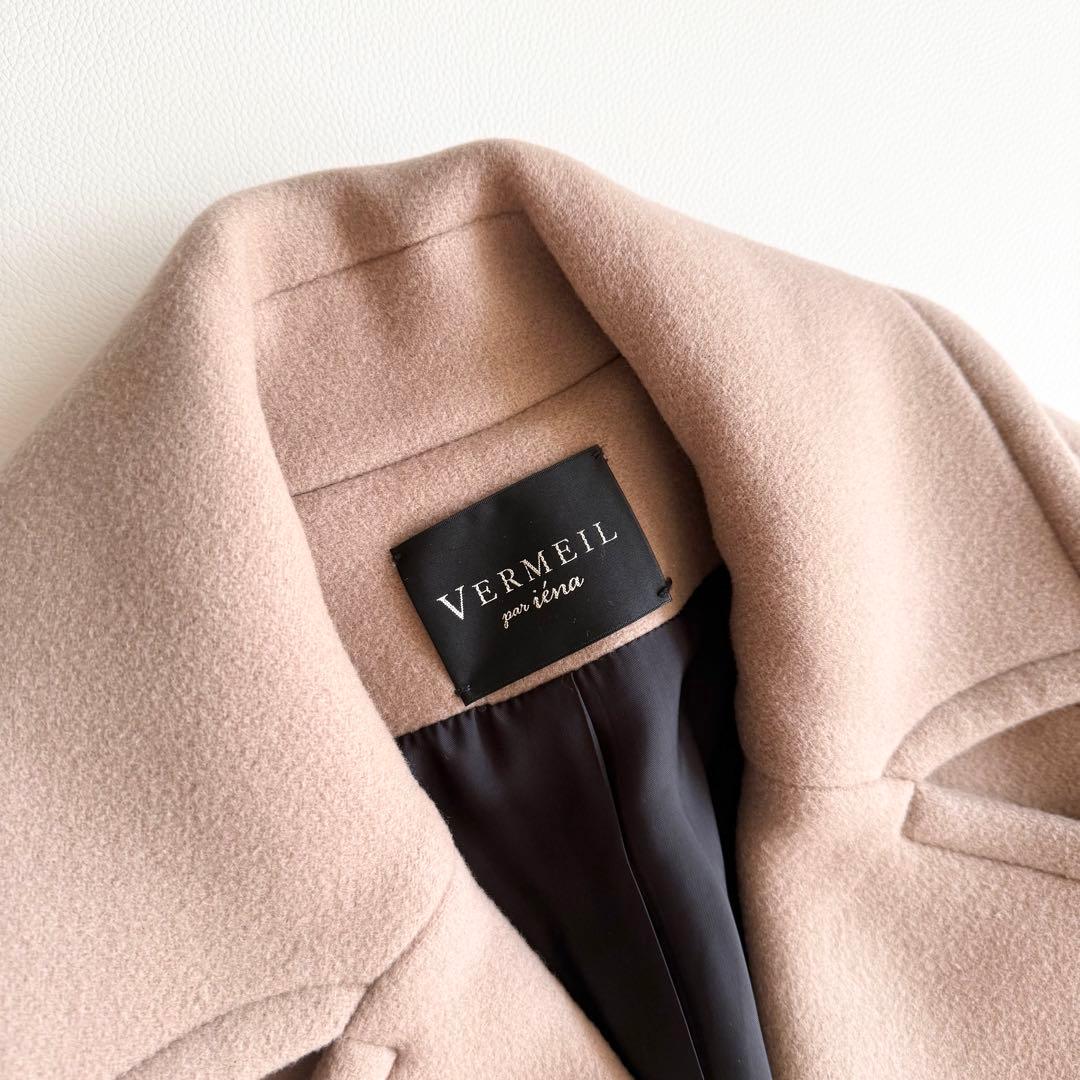 【ヴェルメイユパーイエナ】チェスターコート ドロップショルダー S キャメル