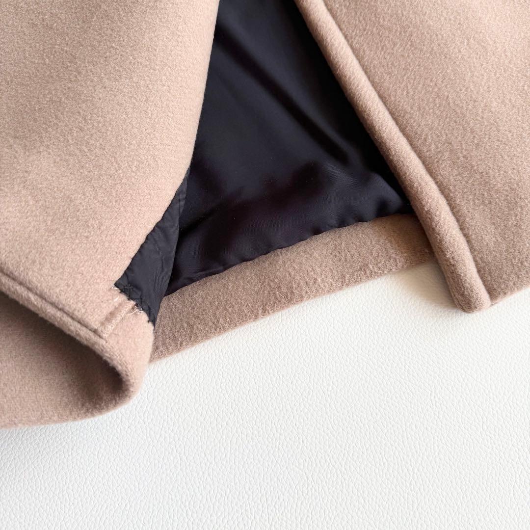 【ヴェルメイユパーイエナ】チェスターコート ドロップショルダー S キャメル